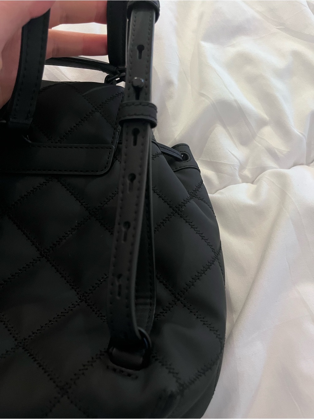 Tory Burch Quilted Black Backpack - Sleek Everyday Bag - Picture 5 of 7